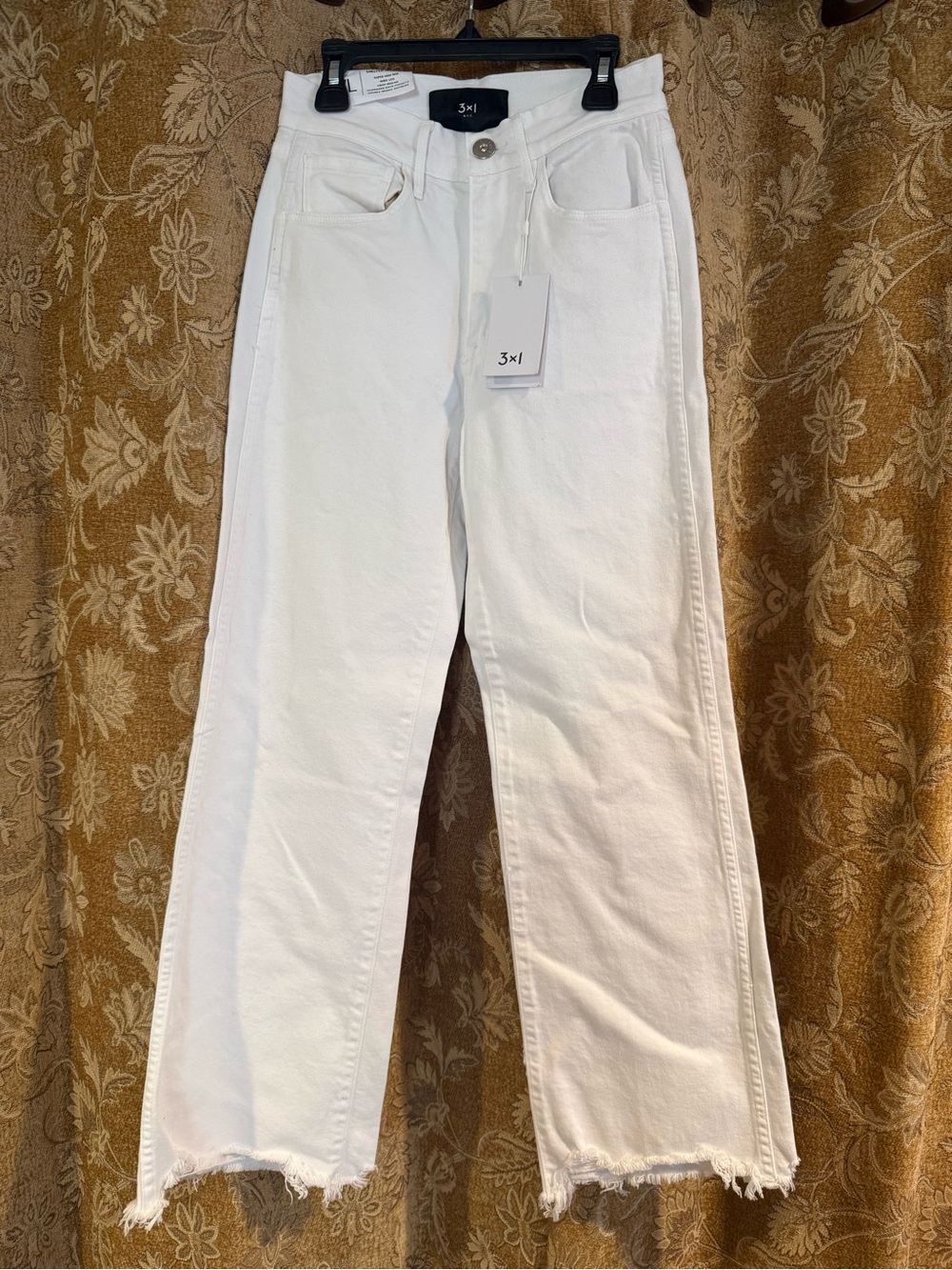 3x1 White Raw Hem wide leg Jeans size 24 nwt